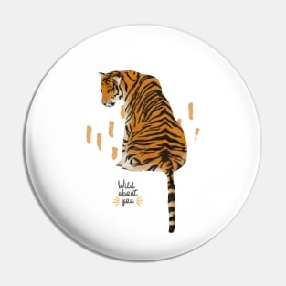 Tiger Print Big Cats Watercolour Pin