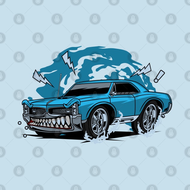 BLUE MUSCLE CAR by beanbeardy