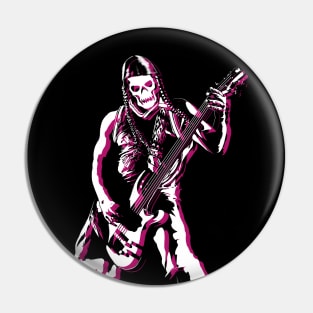 Heavy Metal Bass Player Pin