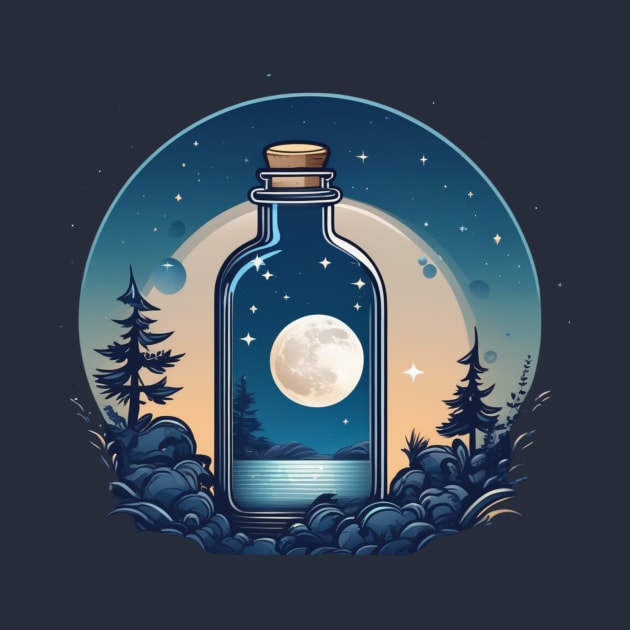 catching the moon in bottle by AhmedPrints