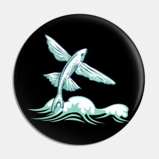 Flying fish fishing sea water angler Pin