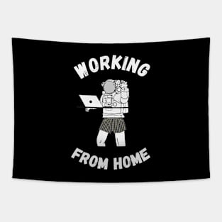 Working From Home Funny Astronaut Tapestry