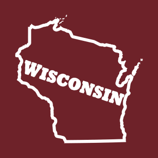 Wisconsin Outline Text T-Shirt