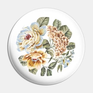 Circular Pastel Flowers Pin