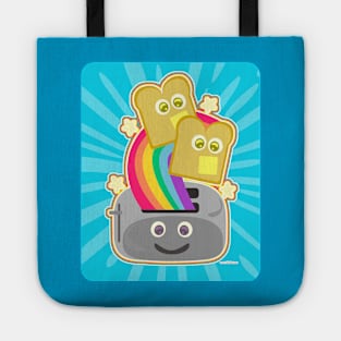 Cute Neon Rainbow Toast Tote