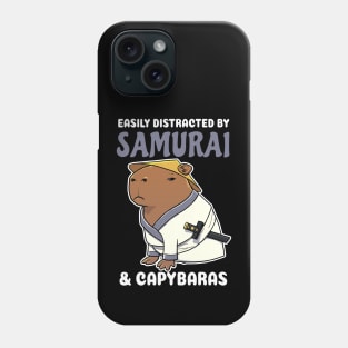 Easily Distracted by Samurai and Capybaras Cartoon Phone Case