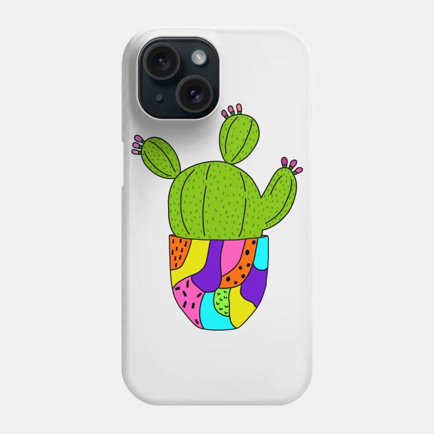 Cute Cactus Design #85: Super Colourful Cactus Pot Phone Case by DreamCactus