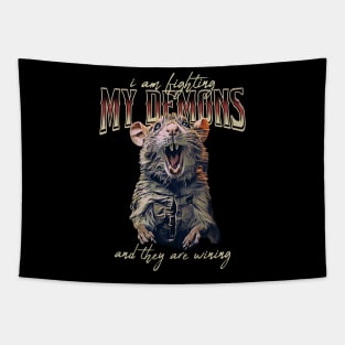 I'm fighting my Demons Rat Tapestry