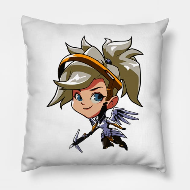 Mercy Cute Spray - Overwatch Pillow by Bystanders