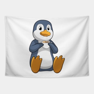 Penguin with Coffee Cup Tapestry