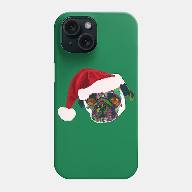 Santa Pug Phone Case by Bajingseng