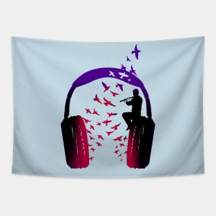 Headphone Music Flute Tapestry