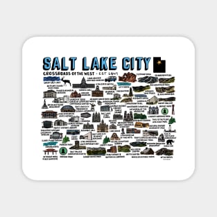 Salt Lake City Map Magnet