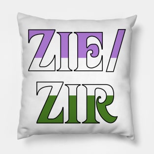 Genderqueer Zie/Zir Pillow