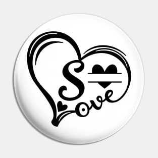 letter s monogram in the shape of love Pin