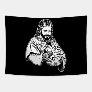 Atheist Jesus Loves Satan Baphomet goat Tapestry