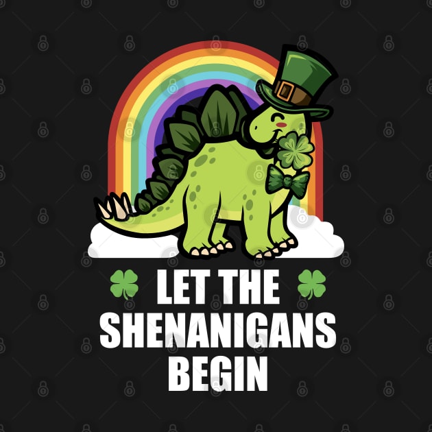 Stegosaurus Dinosaur Shenanigans Funny St Patricks Day by TheBeardComic