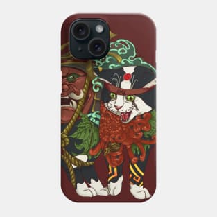 Japanese samurai cat Phone Case