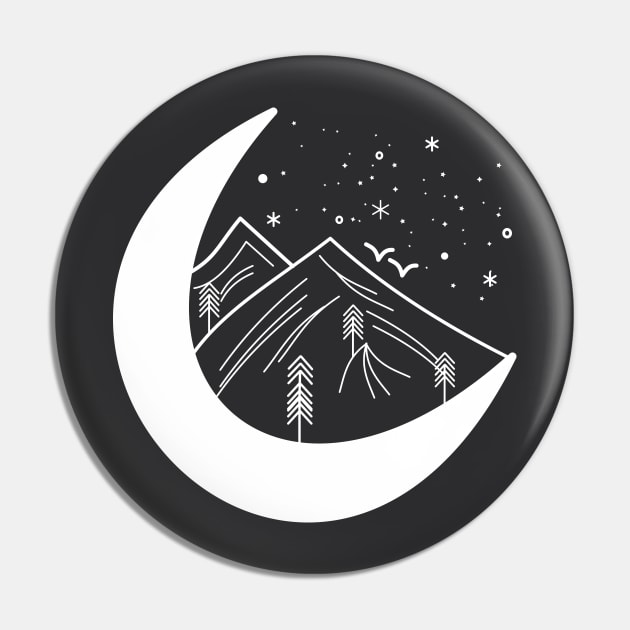 Cresent Moon over the Mountains Pin by Mitalie