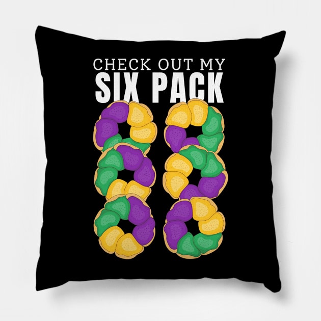 Check Out My King Cake Six-Pack - Funny Mardi Gras Costume Pillow by GiftTrend