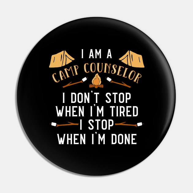 Funny Camp Counselor Pin by TheBestHumorApparel