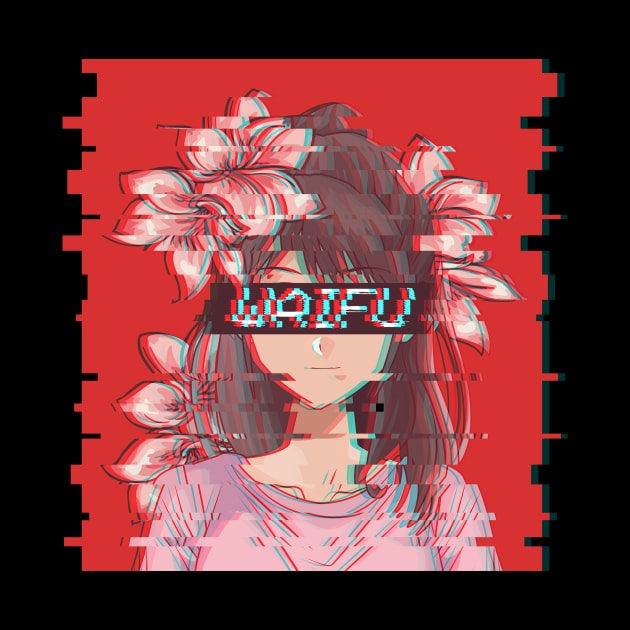 Vaporwave Waifu Anime Girl Aesthetic Gift by Alex21