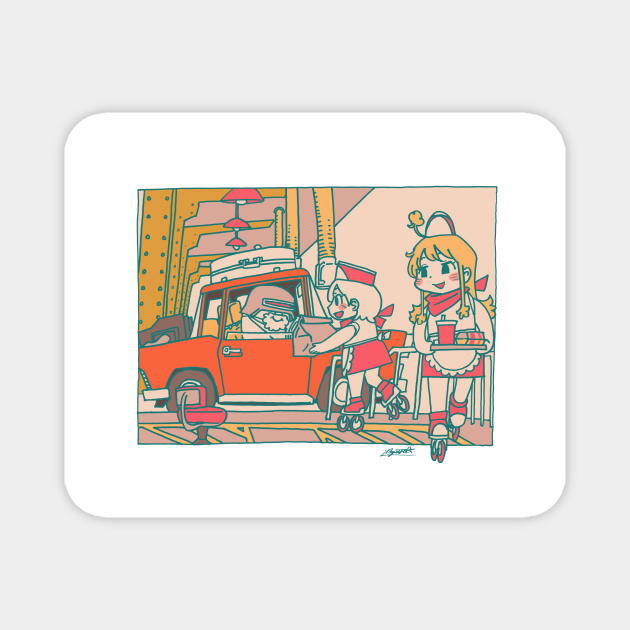 Vintage Style Fast Food Parking Magnet by nagare017