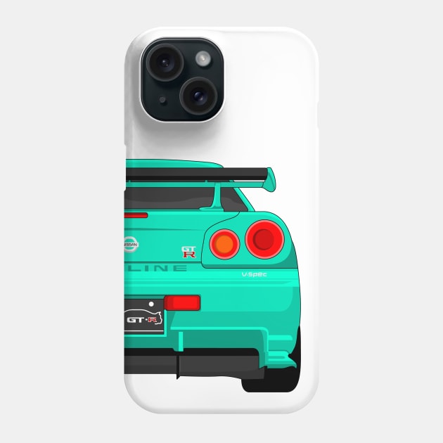 GTR R34 TURQUIOSE Phone Case by VENZ0LIC