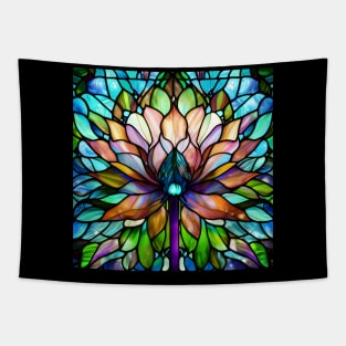 Stained Glass Lotus Flower Tapestry