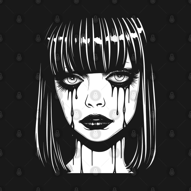 Emo Girl - Monochrome Melancholy by Dazed Pig