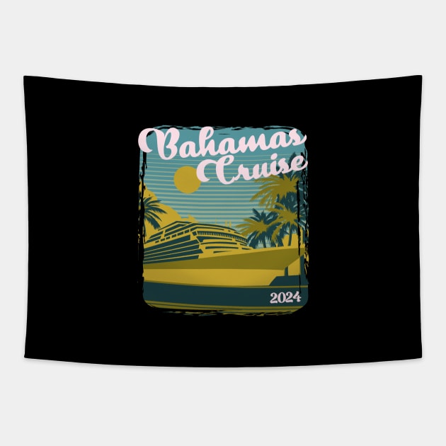 Bahamas Cruise 2024 - retro vintage Tapestry by Crocodile Store