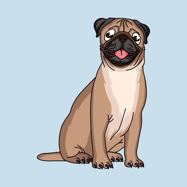 Funny happy pug dog cartoon illustration by Cartoons of fun