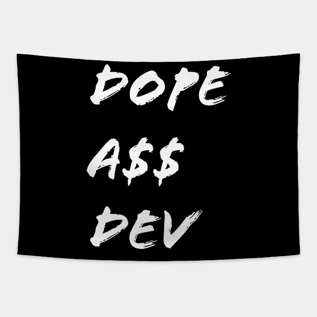 Dope A$$ Dev - White Tapestry by nerdyandnatural