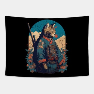 Ninja Cat Warrior Tapestry