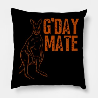 Australia G'Day Mate Funny Kangaroo Australian Symbol Pillow