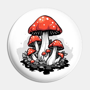 Amanita Mushroom Pin