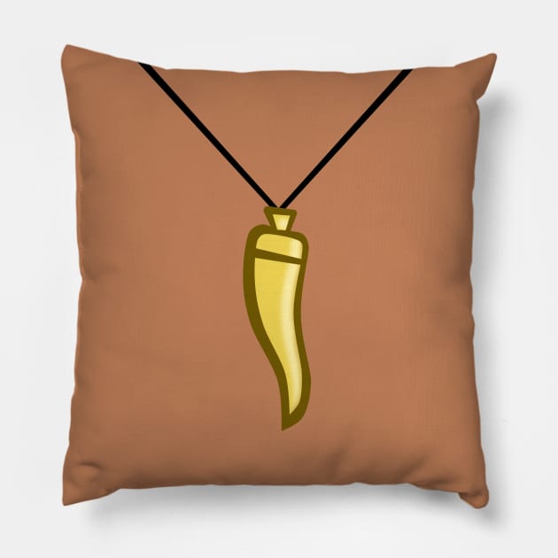 TD Vito - Gold horn-shaped pendant Pillow by CourtR