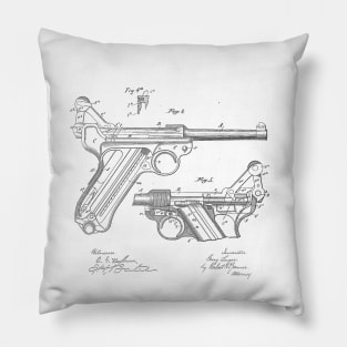 Gun Design Vintage Patent Hand Drawing Pillow