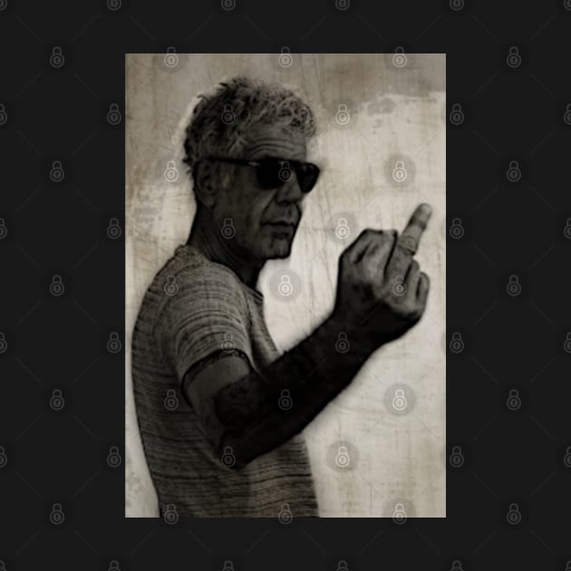 Anthony Bourdain middle finger pose by  hal mafhoum?