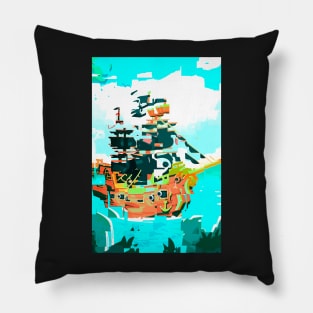 Abstract pirate ship Pillow