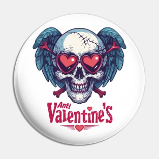 Darkly Deviant: Anti Valentine's Day Blue | Pop Art Cupid's Skull Pin