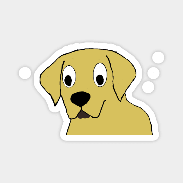 Yellow lab cartoon head Magnet by Wanderingangel