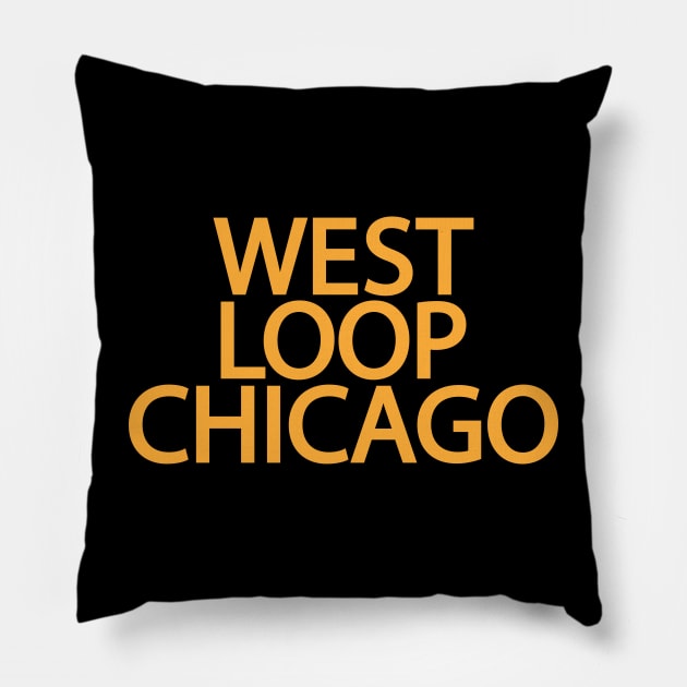 West Loop Chicago - Minimal Logo Design - Chicago Neighborhood Series Pillow by Boogosh