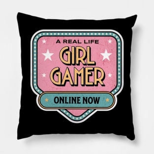 A Real Life Girl Gamer Online Now Pillow