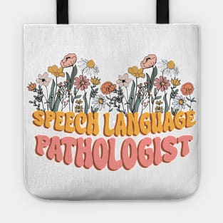 Speech Therapy tee Speechie SLP Language Pathologist Gift Sign Language tee Language Pathology Graduation Sweats Speech Therapist Gift Retro Groovy Tote