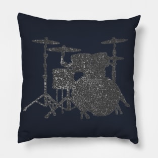 Drums - drum set silhouette Pillow