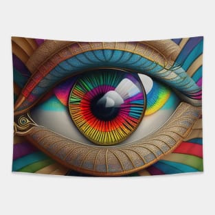 [AI Art] Eye Of Rainbows, Art Deco Style Tapestry