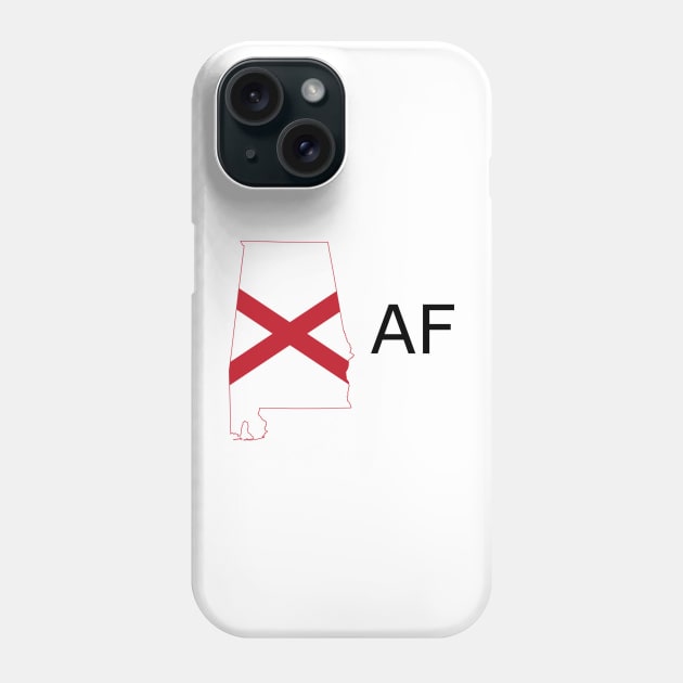 Alabama Flag State Outline AF (black) Phone Case by Big Term Designs