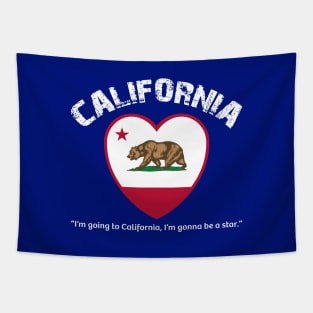 Bear Flag, Flag of California, Grizzly bear, “I’m going to California, I’m gonna be a star.” Tapestry