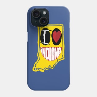 I Love Indiana Smiling Face Phone Case